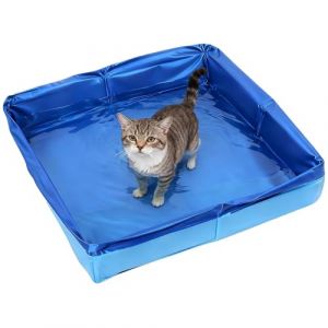 HECHKJ Piscine pour Chien Pliable Carr&eacute;e 50 x 50 x 10 cm, Petite Piscine pour Chien et Chat, Bassine Bain Portable, Pataugeoire pour Chiens et Animaux Domestiques Convient aux Chatons et aux Chiots (WANGEN, neuf)