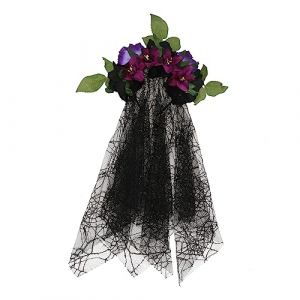 Générique 1 Pc Bandeau fleur Rose bandeau spa bal de Perles bandeau noir Bouquet invité décoration déguisement fille bandeau cheveux bandeau de mariage bandeau décoratif dentelle Black (zetaiyuan, neuf)