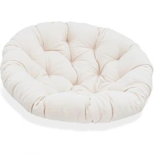 JIcloun 60cm Coussin pour Loveuse Fauteuil Rond Impermeable Coussin Salon de Jardin Exterieur Coussin Fauteuil Papasan Coussin Chaise Ronde Rotin Coussin Balcon, Terrasse - Blanc (BVngHengYangShiQiDongXia, neuf)