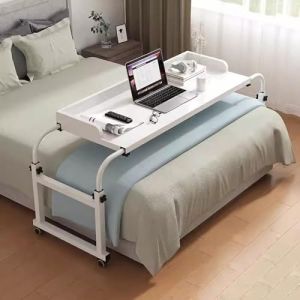 ZHFASDS Table De Lit CroiséE avec roulettes，Hauteur Et Largeur RéGlables Au-Dessus du Lit De Nourriture Table MéDicale Roulante pour Over Bed Table with Desktop Baffle(Color:Blanc) (Sunny Shop！, neuf)