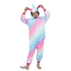 WDRHC Ensemble de Pyjama Licorne Grenouill&egrave;re Animaux Romper Pajamas Kigurumi Onesie Cosplay Animal Combinaison Costume V&ecirc;tement de Nuit en Flanelles Soir&eacute;e No&euml;l D&eacute;guisement Cheval c&eacute;leste Galactique (Kauson, neuf)