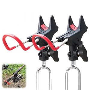 2 Pi&egrave;ces Support De Canne, Repose Canne &Agrave; P&ecirc;che, Support Canne A Peche, Acier Inoxydable, R&eacute;glable &Agrave; 360&deg;, Portables Et Amovibles pour Bateau, pour P&ecirc;che en Rivi&egrave;re, &Agrave; La Plage, Noir (ALFAXCELE, neuf)