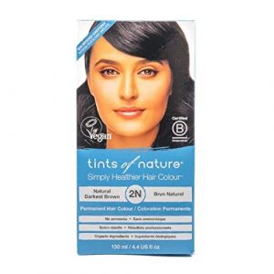 Tints of Nature 2N Natural Darkest Brown Permanent Hair Dye, Coloration Capillaire Permanente, Nourrit les Cheveux et Couvre les Cheveux Gris, Sans Ammoniac, Brun Fonc&eacute; Naturel 130 ml (Solretail LTD, neuf)