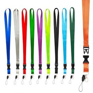 GOTRUST 10pcs Cordon Tour de Cou Color&eacute;, Courroie de Cou de Lani&egrave;re, Cordons Clef Cou Infirmiere Lanyard Sangle en Nylon pour Bureau Badges, ID Cards, Cl&eacute;s (Xinda Fishing Tackle Store, neuf)