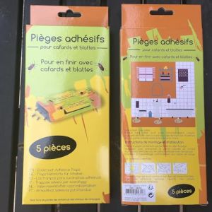 Pièges pour Cafards et Blattes - Lot de 10 pièges adhésifs discrets sans odeurs (✅Abrakado✅, neuf)