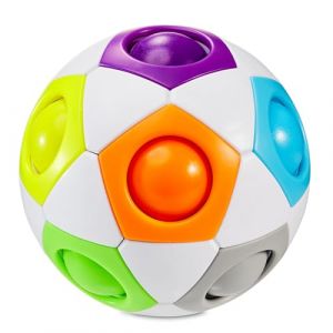 CUBIDI® Originale Boule Magique édition Football I Jeu d'adresse pour Adultes et Enfants I Boule Magique Arc-en-Ciel Jeu de Puzzle pour Filles et garçons à partir de 6 Ans. (PENTRA, neuf)