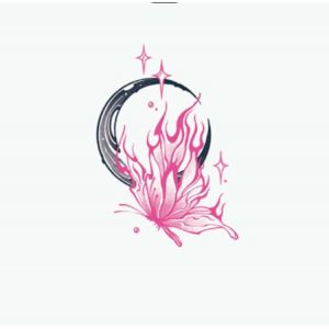 Tatouage Ephemere Tatouages Temporaires Danse Du Feu Au Clair De Lune, Couleur Personnalis&eacute;e, Fantaisie, Imperm&eacute;able, Papillon F&eacute;minin, S&eacute;rie Rose, Autocollant Durable, Faux Tatouage, Petite Image (ZhouKouShiXinRuiJianSheGongChengYouXianGongSi, neuf)