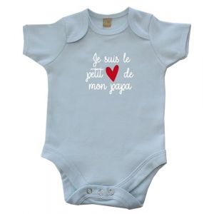 DSTNY Body b&eacute;b&eacute; Je suis le petit c&oelig;ur de mon Papa - Bleu ciel (taille 3-6mois) (DSTNY, neuf)