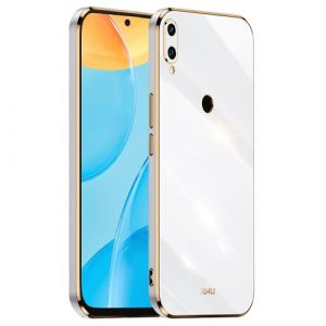 HONLEN Coque pour Huawei P Smart Z/Honor 9X (6.59" inches), &Eacute;tui en TPU Souple en Silicone, Design de Cadre de Galvanoplastie - Blanc (HONLEN, neuf)