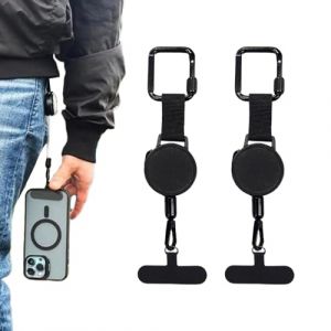 2pcs Attache De T&eacute;l&eacute;phone R&eacute;tractable Anti-Chute - Cordon Antivol Pour T&eacute;l&eacute;phone Portable, Porte-cl&eacute;s R&eacute;tractable Antivol, CordonR&eacute;tractable Pour Randonn&eacute;e, Cyclisme, Escalade, Ski, Course &Agrave; Pied (paerif, neuf)