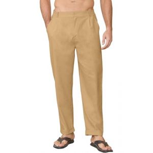 CheChury Pantalon Homme en Lin et Coton Homme Yoga Pantalons D&eacute;contract&eacute; Ample Pantalon de Plage Homme Leger &Eacute;t&eacute; Pantalon Grande Taille Elastique Pantalon d'&Eacute;t&eacute; Long Pantalon Homme Sport avec Poches (Sofenny, neuf)