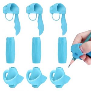 Silicone Guide Doigts Ecriture Enfant, 9 pi&egrave;ces Guide Doigts Ecriture Enfant, Guide Doigt, D'aide &agrave; L'&eacute;criture pour Enfants, Guide Doigts &eacute;criture, Utilis&eacute; pour corriger la posture des enfants. (AMAAL ABD LIMITED, neuf)