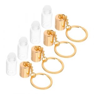 Gatuida 4pièces Bouteille De Parfum Verre Vintage Flacon Vide Verre Transparent Porte-clés Mini Bouteille Pendentif Fiole (Queenie ruy, neuf)