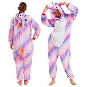Costume de Licorne pour Adulte, Pyjama Licorne Onesie Adulte, D&eacute;guisement Licorne, Pyjama en Peluche pour Homme et Femme, Combinaison Douce Confortable,Costume d'animal pour Carnaval Cosplay Halloween (Gulaill, neuf)