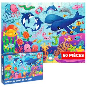 QUOKKA Puzzles pour Enfants De 3 &Agrave; 4 Ans - Puzzles De 60 Pi&egrave;ces pour Enfants De 5 &Agrave; 6 Ans - avec des Animaux Marins - Jeu &Eacute;ducatif - D'&Acirc;ge Pr&eacute;scolaire (Adducate Inc., neuf)