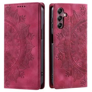 CASEONJAN Coque pour Samsung Galaxy A16 5G, Premium Étui Housse en Cuir PU de Protection avec [Porte Cartes], Clapet Folio Portefeuille pour Samsung A16 5G (Vintage Rouge) (CASEONJAN, neuf)