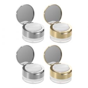 Gatuida Lot de 4 pots vides pour poudre 6 g avec houppette - Pot cosm&eacute;tique compact - Bo&icirc;te de maquillage rechargeable avec tamis et couvercle, id&eacute;ale pour les voyages et les activit&eacute;s de plein air (Brandon Zou, neuf)