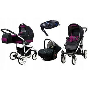 BabyLux&reg; Enfant Poussette Combin&eacute;e Set 4 en 1 - Largo - incl. Nacelle, Canne, Si&egrave;ge de voiture, ISOFIX Base - Si&egrave;ge Auto - Landau B&eacute;b&eacute; - avec Sac &agrave; langer, Habillage pluie etc. (BabyLux-shop, neuf)