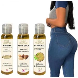Pack Premium Huiles pour Grossir les Fesses-Volume Poitrine & Hanches - Huile de Kigelia,Huile Fenugrec, Huile de Petit Cola-Efficaces-I Love My Popotin (300 Ml, Pack 3 Huiles) (I LOVE MY POPOTIN, neuf)