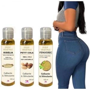 Packing des Meilleures Huiles pour Grossir les Fesses-Augmenter la Poitrine-Hanches-Kigelia africana,Fenugrec,Petit Cola-100ml-I Love My Popotin (I LOVE MY POPOTIN, neuf)