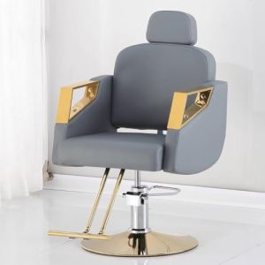 PA-DABAOO Fauteuil De Barbier Inclinable, Fauteuil De Coiffeur Confortable Avec Éponges, Fauteuil De Shampoing Professionnel Inclinable, Hauteur Réglable, Rotation À 360 Degrés,Gris (Panda-Dabaoo, neuf)