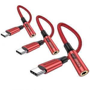 MOSWAG Adaptateur de Prise de Casque &agrave; 3,5mm, Adaptateur &Eacute;couteur USB C Jack 3.5mm en Nylon, Adaptateur Jack USB Type C avec DAC pour Samsung Galaxy s24 22 S20 Ultra S20, Pixel 4 3 2 XL, iPad Pro (zuyuk, neuf)