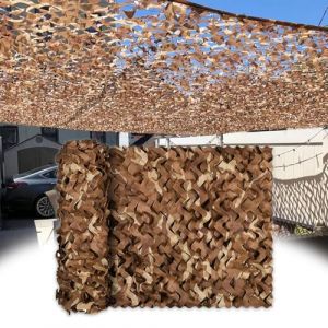 Filet de Camouflage D&eacute;sert,2X4m Filet Pare-Soleil ext&eacute;rieur, Filet de Camouflage Militaire, Filet de Protection Solaire, pour Chasse, d&eacute;coration de f&ecirc;te, Photographie, Pare-Soleil du pavillon (Defend-kit, neuf)