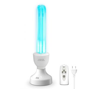 BrightArk Lampe UV Germicide UVC 25W Lampe Ultraviolet Ozone Avec Télécommande et Minuterie E27 Ampoule UV Sterilisateur avec Tube de Quartz Stérilisation UVC 254nm pour Chambre,Cuisine,Toilette (BrightArk-EU Direct, neuf)