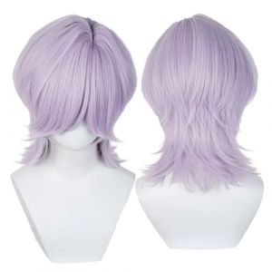 Perruque de cosplay avec 2 bonnets de perruque (beige et noir) pour cosplay, Comic Con, Halloween et f&ecirc;tes (myst&egrave;re) (Dimension Style, neuf)