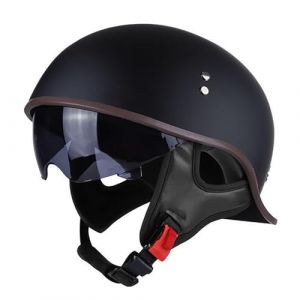 EBAYIN Casque Bol Demi-Casque Moto Vintage Harley Casque Demi Jet Coque Moto éLectrique Scooter Hommes Et Femmes é Quitation Casque Jet Cruiser Chopper Crash Helmet Homologué ECE,A-M=(57~58cm) (GAOSHUXIA666, neuf)