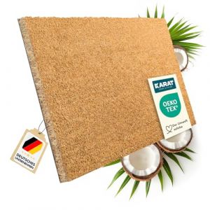 KARAT Paillasson pour int&eacute;rieur et ext&eacute;rieur en coco - Paillasson en coco - Protection d'hiver avec dos antid&eacute;rapant pour porte de maison et entr&eacute;e sur mesure naturelle 80 x 100 cm | 1,7 cm (MEISTEREI, neuf)