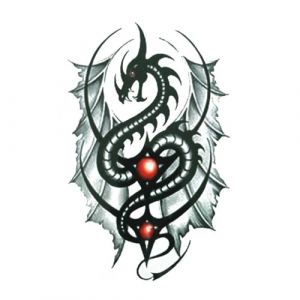 Dragon faux tatouages ​​pour hommes femmes géométrique loup tatouage autocollant feu vert serpent feuilles de tatouage corps bras main tatouage autocollant (19 * 12 cm)(014) (CAOHCTTDDHJ, neuf)