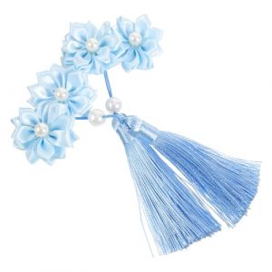 FRCOLOR 2 Pi&egrave;ces Pinces &agrave; Cheveux Pompon Filles Pince &agrave; Cheveux Pompon Mignon Agrafe Fantaisie Pinces &agrave; Cheveux Fleurs Kimono Pince &agrave; Cheveux Avec Pompon Enfants Mini Chiffon (Laners, neuf)