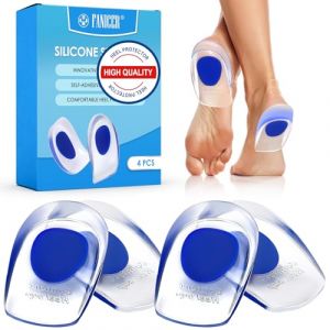 2 Paires Talonnette Gel Silicone Antichoc, Orthop&eacute;dique Coussinet silicone, Talonnettes en Gel, Soulage Douleurs Pieds Semelle Talon pour Homme Femme (Taille L, Bleu) (Rainbowee limited, neuf)