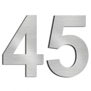 nanlyiau 2pc 3in/7.5cm Numero maison Num&eacute;ros de maison numero maisonchiffres de boite aux lettres numero maison design en acier inoxydable 304 massif(3in number 45) (nanly, neuf)