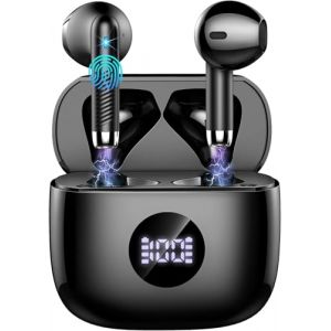 Casque Bluetooth 5.4 Sans Fil avec 4 ENC Annulation Du Bruit Mic, &Eacute;couteurs Dans L'oreille 40 Heures de Lecture, HiFi St&eacute;r&eacute;o IP7 &Eacute;tanche pour iOS & Android (Huruo-EU, neuf)