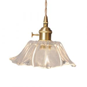KESOTO Lampe à Suspension en Forme de Fleur Lampe Suspendue en Verre à Fleurs, plafonnier, Petit Lustre Lustre à Fleurs, pour Salon, Transparent (KESOTO, neuf)