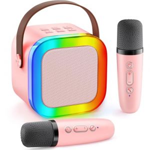 Gontence Machine Karaoke Enfant avec 2 Micros Enfants - Karaoké pour Enfants - Jouet Fille 3-10 Ans - Cadeau Fille 3-12 Ans - Micro Enfant pour Chanter Jouet Musical-Mini Microphone Karaoké Rose (KACPZ PCZAK, neuf)