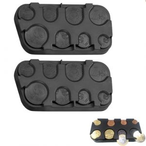 Lot de 2 bo&icirc;tes de rangement pour pi&egrave;ces de monnaie, collecteur de pi&egrave;ces en euro avec fixation rapide (bo&icirc;te &agrave; monnaie), trieur de monnaie, pour voiture, taxi, 8 compartiments de 2 euros &agrave; 1 cent (TAIZI-EU, neuf)