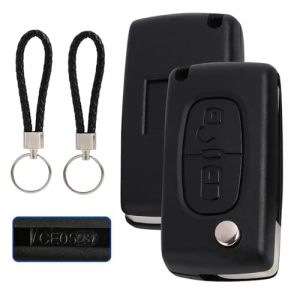 2 Boutons Coque de Clé Télécommande de Voiture, Coque Clé de Voiture, 2 Pièces Coque Clé de Voiture, Compatible avec 207 307 307S 308 407 408 607 3008, C2 C3 C4 C5 C6 C8 (DAOLIANGKEJI, neuf)