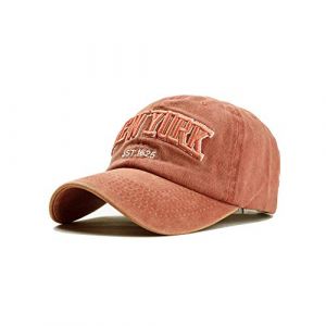 CheChury Femme Casquette de Baseball Vintage Chapeau de Baseball Coton Camionneur Snapback Papa Cap Réglable Casquettes de Sport Outdoor - B-Orange - Taille Unique (Sofenny, neuf)