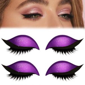 Lazy Eye Shadow Patch, autocollants pour maquillage des yeux paresseux, 2 en 1, réutilisables, avec cils et ombre à paupières, sans colle, pour toutes les formes d'yeux (violet) (Rui 7-14Delivery, neuf)