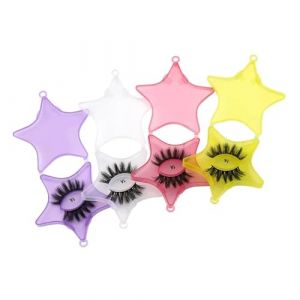 Lot de 4 bo&icirc;tes de rangement vides en plastique - 4 couleurs - En forme d'&eacute;toile - Bo&icirc;te de rangement pour faux cils - Bo&icirc;te cadeau pour femme et fille (Enlougs, neuf)