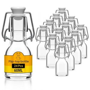 Flaschen-Fuchs 24x Bouteille en Verre avec Bouchon Mécanique 60ml - Bouteilles vides à remplir huile d'olive, bière, jus, liqueur (Kamelio GmbH, neuf)