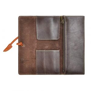 ZLYC Trousse en Cuir Fait Main Retrousser Souple Vintage Trousse Scolaire,Café (DLAPL-EU, neuf)