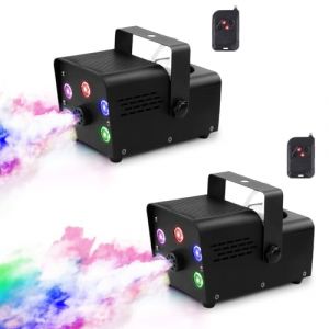 Machine &agrave; Brouillard, Mini Machine &agrave; Fum&eacute;e de Brouillard 500W avec 5 Lumi&egrave;res LED, Machine &agrave; Brouillard &agrave; Effet RVB avec T&eacute;l&eacute;commande sans Fil pour Soir&eacute;es DJ Performances sur Sc&egrave;ne et Halloween/No&euml;l (LCDD STORE, neuf)