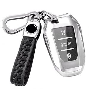 【5 Couleurs】Z.MYUKI Astra L C02 PHEV Coque clé avec porte Clef pour Opel Astra 2021-2022 2023 Accessoire original Protection clé (Argent) (Z.MYUKI-EU, neuf)