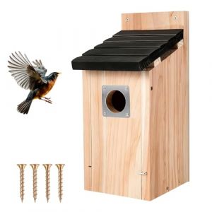 Nichoir pour oiseaux, nichoir &agrave; suspendre en pin r&eacute;sistant aux intemp&eacute;ries et durable, nichoir stable pour jardin, balcon, m&eacute;sanges, moineaux et autres oiseaux chanteurs (Solidbuyv, neuf)