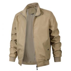 KUDMOL Blouson Homme L&eacute;ger pour Printemps &Eacute;t&eacute; avec Col Montant Veste d'Ext&eacute;rieur Casual Bomber Coupe-Vent de l'Aviateur Classique(Kaki,3XL) (KUDMOL-FR, neuf)