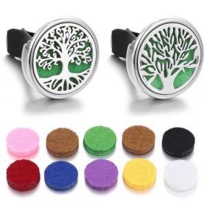 JYNXOR 2 Pcs Diffuseur Huiles Essentielles Voiture, Avec 10 Tampons De Rechange, Clip De Ventilation Parfum&eacute; M&eacute;daillon, D&eacute;sodorisant Voiture, Diffuseur Parfum Pour Voiture, Salon, Bureau, Maison (SHOPSCAPE INK, neuf)